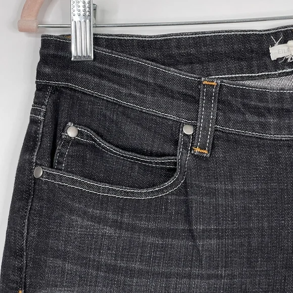 2/$30 Eileen Fisher Organic Denim Skinny Jeans 4 Rinsed Black Mid Rise #6653 - Picture 5 of 15